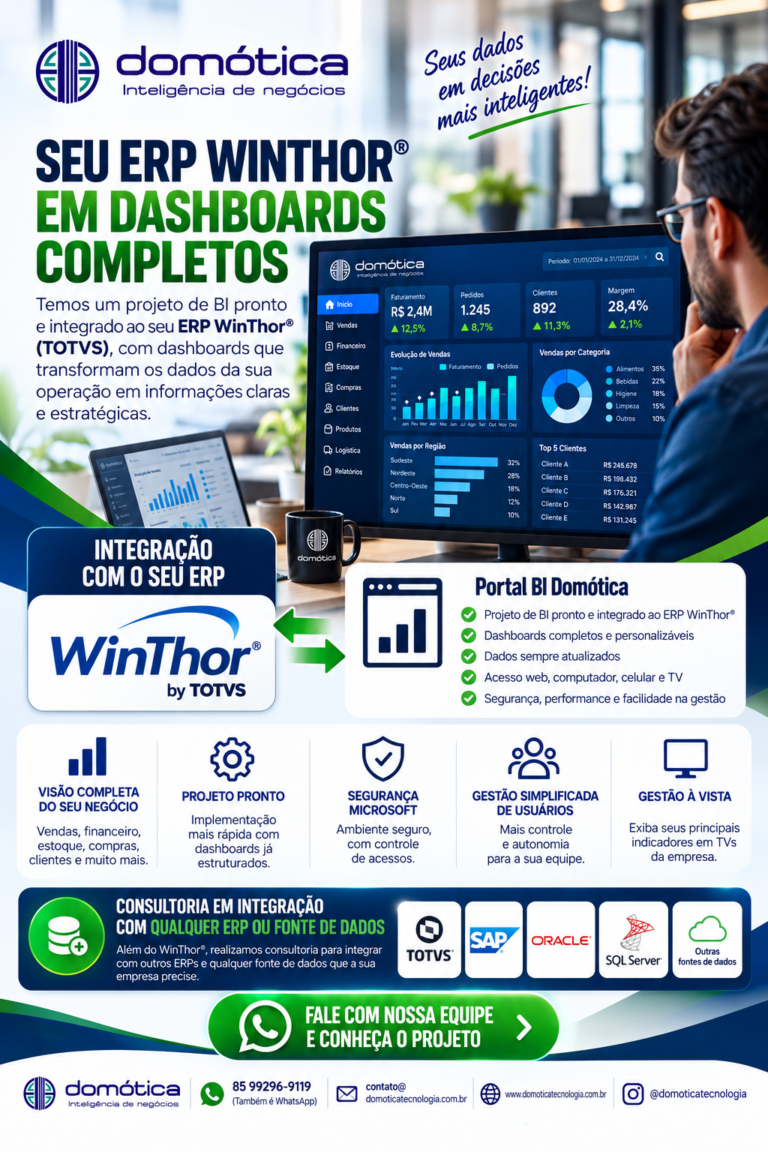 Flyer BI Domótica integrado ao ERP WinThor® (TOTVS®)